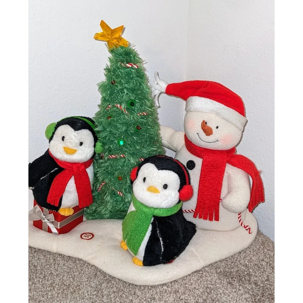 Hallmark 2006 Christmas Decor Animated Musical Snowman Penguins Tree Light WORKS